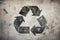 Recycling symbol in grunge style. Environmental protection, ecology, recycling concept