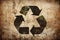 Recycling symbol, grunge style. Environmental protection, ecology, recycling concept