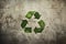 Recycling symbol in grunge style. Environmental protection, ecology, recycling concept