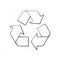 Recycling symbol. Outline. Vector illustration. Worldwide attention sign to environmental issues