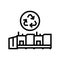 recycling textile machine line icon vector illustration