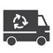 Recycling truck icon vector