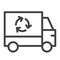 Recycling truck line icon