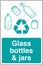 Recycling Waste Management Trash Bin Label Sticker Sign Glass bottles jars