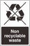 Recycling Waste Management Trash Bin Label Sticker Sign Non recyclable waste