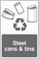 Recycling Waste Management Trash Bin Label Sticker Sign Steel