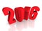 Red 2016 New Year Sign On White Background