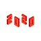 Red 2020 Numbers Isometric Object