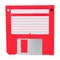 Red 3.5 inch floppy disk