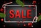 Red 3d Christmas sale sign on grey.