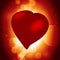 Red 3D Heart over warm glowing background