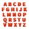 Red 3d letters vector alphabet, lettering