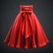 Red 3d Model Skirt With Big Bow - Hyper Realistic And Detailed