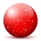 Red 3D Sphere with Mapped White Starlets Texture