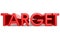 Red 3D target text