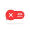 Red 404 error bubble icon