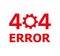 Red 404 error page not found with long shadow in flat style. Vector illustration