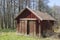 Red abandoned shed