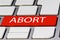 Red Abort Key on a Keyboard