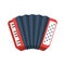 Red accordion icon