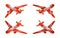 Red airplane compilation isometric models new air