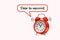 Red alarm clock and text - Time to succeed