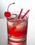 Red alcoholic cocktail