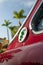 Red Alfa Romeo Classic Snake Logo badge in closeup