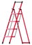 Red aluminum step folding ladder.