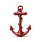 Red anchor, ship anchor isolated