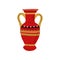Red Ancient Vase, Symbol of Traditional Egyptian Culture Vector Illustration