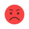 Red Angry Cartoon Face Emoji People Emotion Icon