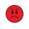 Red Angry Sad Face Negative People Emotion Icon