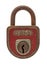 Red antique padlock