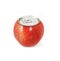 Red apple with aluminum ring pull, concept