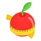 Red apple centimeter isometric 3d icon