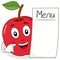 Red Apple Character with Blank Menu