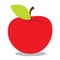 Red apple colored illustration, fruit logo on a white background