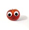 Red apple with face - eyes and smile. Fruit with human expression, funny. Healthy eating, vitamins