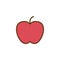 Red Apple filled outline icon