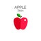 Red apple flat style icon, symbol. Vector