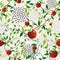 Red apple food seamless pattern