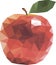 Red apple fruit in low poly design