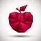 Red apple geometric icon made in 3d modern style
