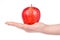 A red apple in the hand