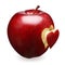 Red apple with heart