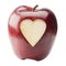 Red Apple with Heart Shape Cut in the Middle