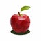 Red Apple, Illustration of Fruit. Polygonal Art