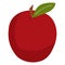 Red Apple. Isolated element, object on a white background. Drawn by hands. Ripe healthy fruit. Healthy natural food