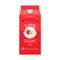 Red apple juice box package with solid and flat color design style.